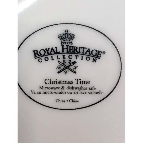 Royal Heritage Collection Christmas Time 7 1/2" Salad Plates Set of 4 - Picture 11 of 11